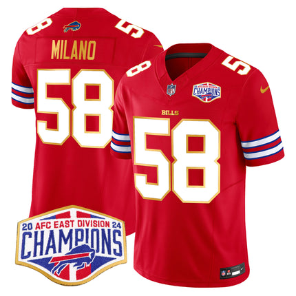 Men's Bills 2024 AFC East Division Champions Gold Trim Vapor Limited Jersey - All Stitched