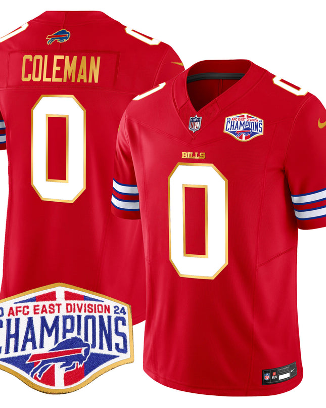 Men's Bills 2024 AFC East Division Champions Gold Trim Vapor Limited Jersey - All Stitched