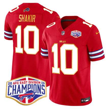 Men's Bills 2024 AFC East Division Champions Gold Trim Vapor Limited Jersey - All Stitched