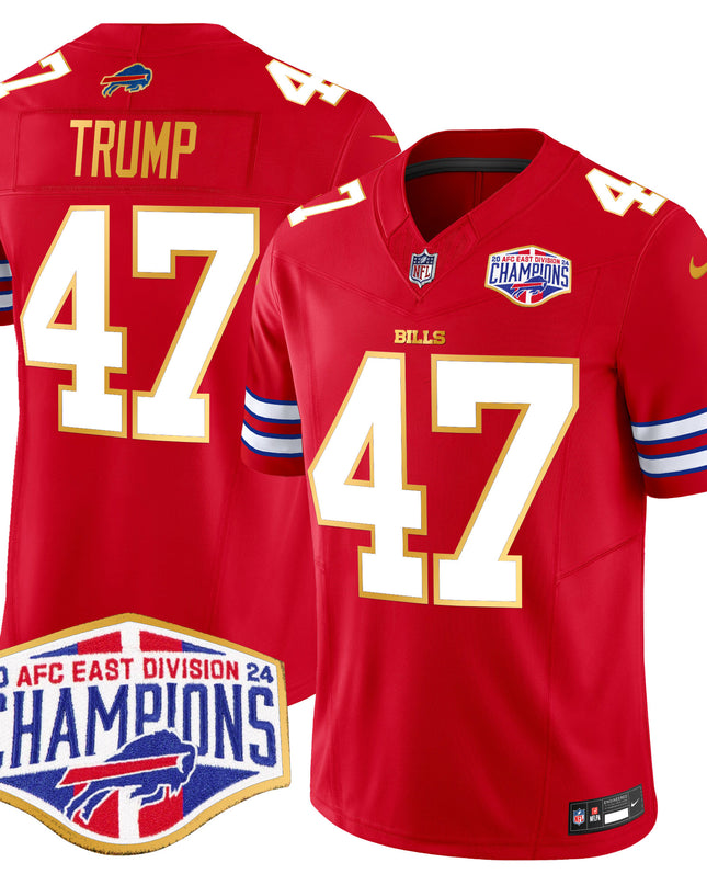 Men's Bills 2024 AFC East Division Champions Gold Trim Vapor Limited Jersey - All Stitched