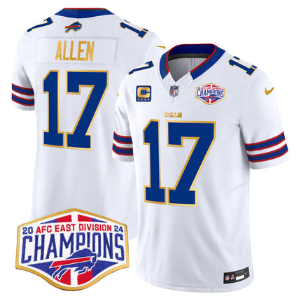 Men's Bills 2024 AFC East Division Champions Gold Trim Vapor Limited Jersey - All Stitched