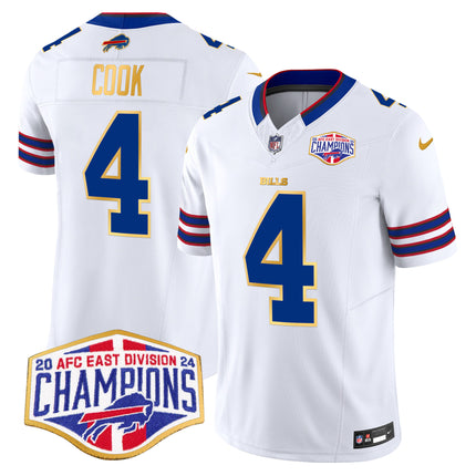 Men's Bills 2024 AFC East Division Champions Gold Trim Vapor Limited Jersey - All Stitched