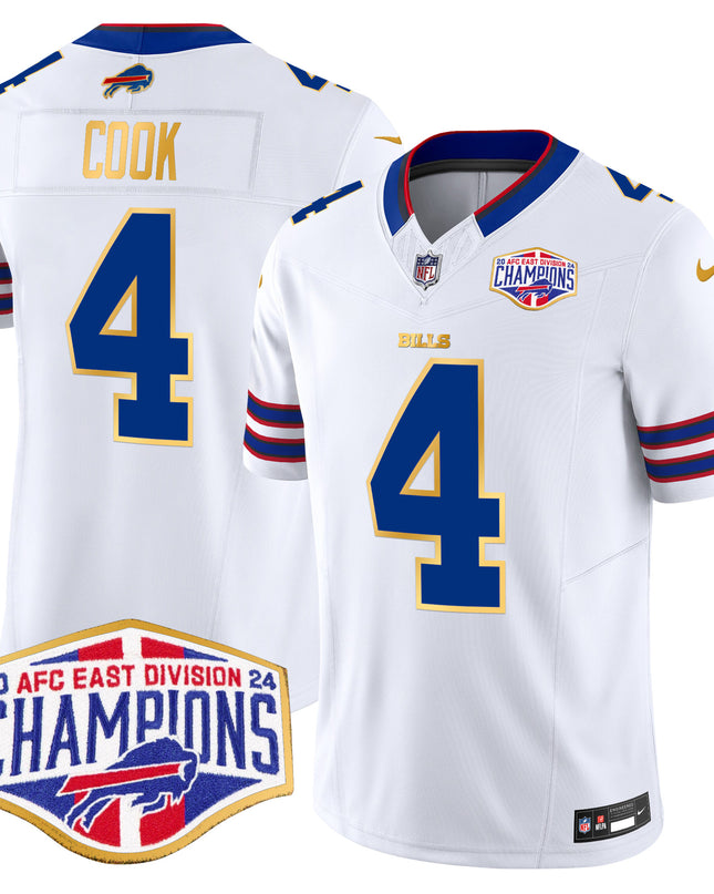 Men's Bills 2024 AFC East Division Champions Gold Trim Vapor Limited Jersey - All Stitched
