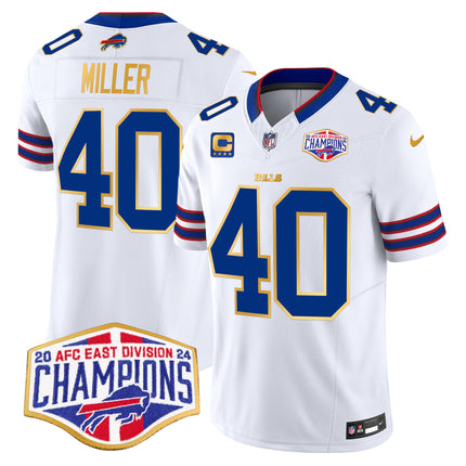 Men's Bills 2024 AFC East Division Champions Gold Trim Vapor Limited Jersey - All Stitched