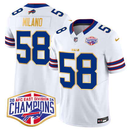 Men's Bills 2024 AFC East Division Champions Gold Trim Vapor Limited Jersey - All Stitched