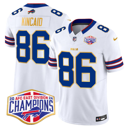 Men's Bills 2024 AFC East Division Champions Gold Trim Vapor Limited Jersey - All Stitched