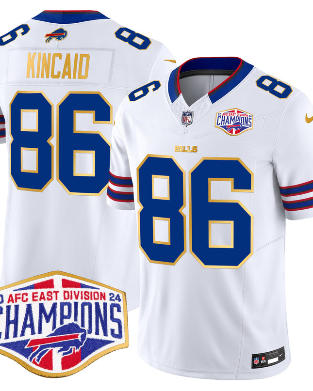 Men's Bills 2024 AFC East Division Champions Gold Trim Vapor Limited Jersey - All Stitched
