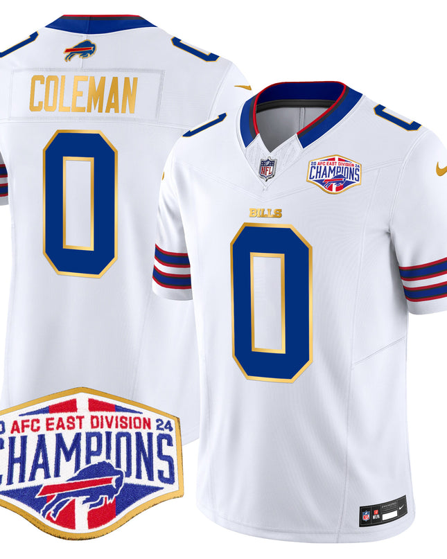 Men's Bills 2024 AFC East Division Champions Gold Trim Vapor Limited Jersey - All Stitched