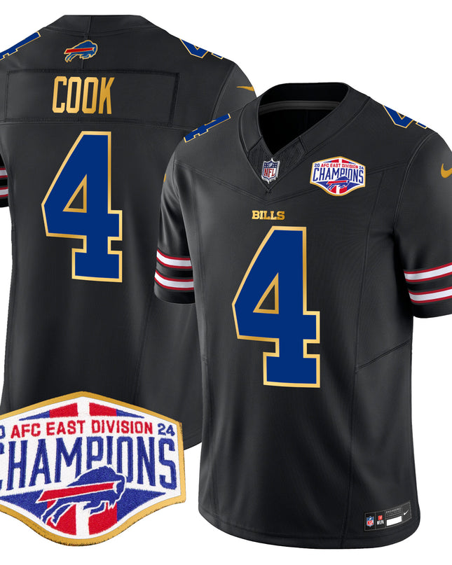 Men's Bills 2024 AFC East Division Champions Gold Trim Vapor Limited Jersey - All Stitched