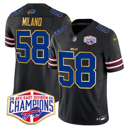 Men's Bills 2024 AFC East Division Champions Gold Trim Vapor Limited Jersey - All Stitched