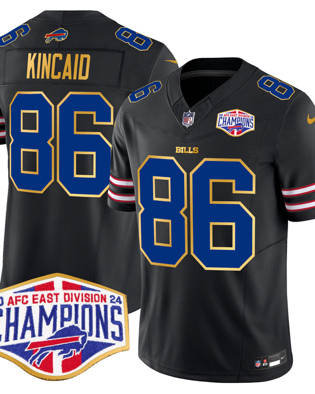 Men's Bills 2024 AFC East Division Champions Gold Trim Vapor Limited Jersey - All Stitched