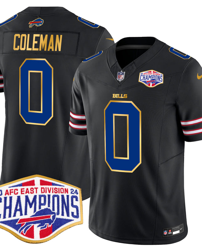 Men's Bills 2024 AFC East Division Champions Gold Trim Vapor Limited Jersey - All Stitched