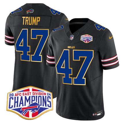 Men's Bills 2024 AFC East Division Champions Gold Trim Vapor Limited Jersey - All Stitched