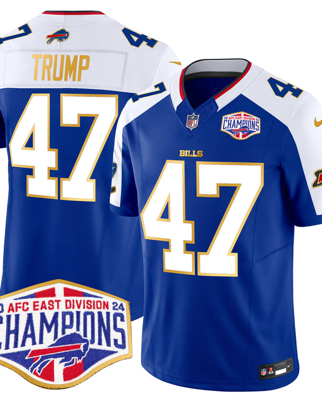 Men's Bills 2024 AFC East Division Champions Gold Trim Vapor Limited Jersey - All Stitched