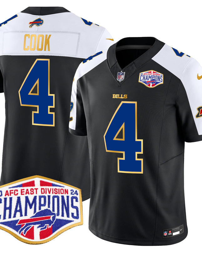 Men's Bills 2024 AFC East Division Champions Gold Trim Vapor Limited Jersey - All Stitched
