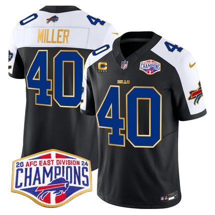 Men's Bills 2024 AFC East Division Champions Gold Trim Vapor Limited Jersey - All Stitched