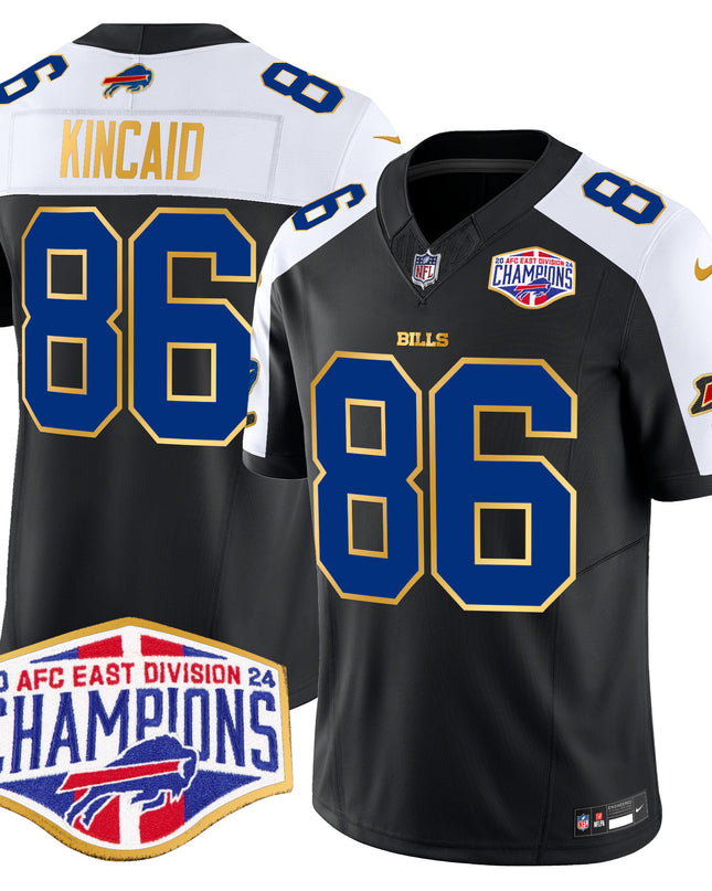 Men's Bills 2024 AFC East Division Champions Gold Trim Vapor Limited Jersey - All Stitched