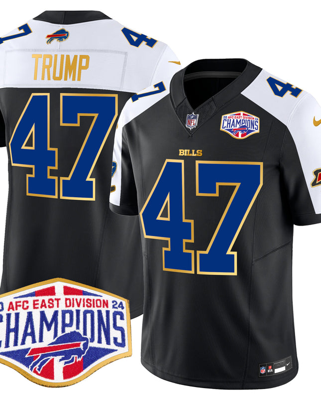 Men's Bills 2024 AFC East Division Champions Gold Trim Vapor Limited Jersey - All Stitched