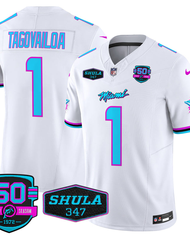 Men's Dolphins Miami Vice Vapor Limited Jersey V4 - All Stitched