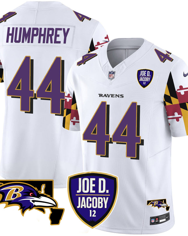 Men's Ravens Joe D & Jacoby Patch Vapor Limited Jersey V2 - All Stitched