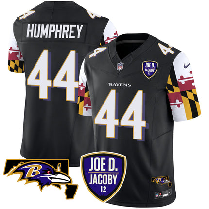Men's Ravens Joe D & Jacoby Patch Vapor Limited Jersey V2 - All Stitched