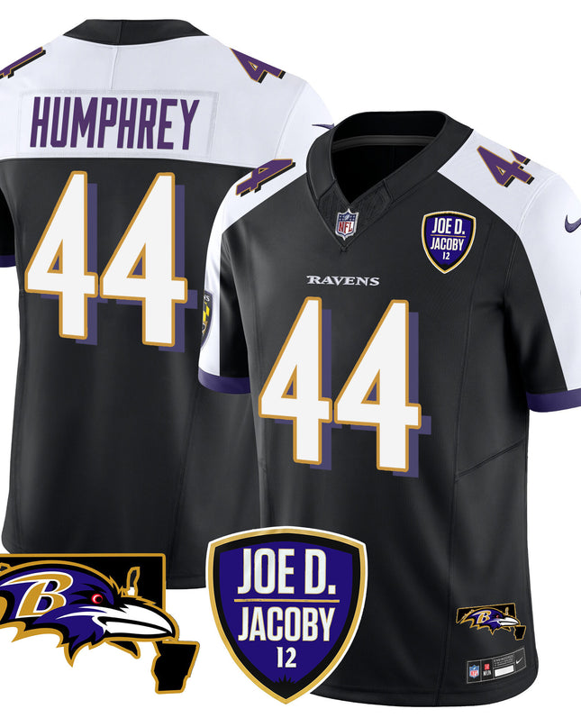 Men's Ravens Joe D & Jacoby Patch Vapor Limited Jersey - All Stitched