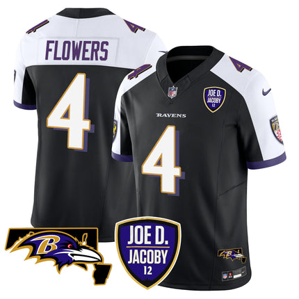 Men's Ravens Joe D & Jacoby Patch Vapor Limited Jersey - All Stitched