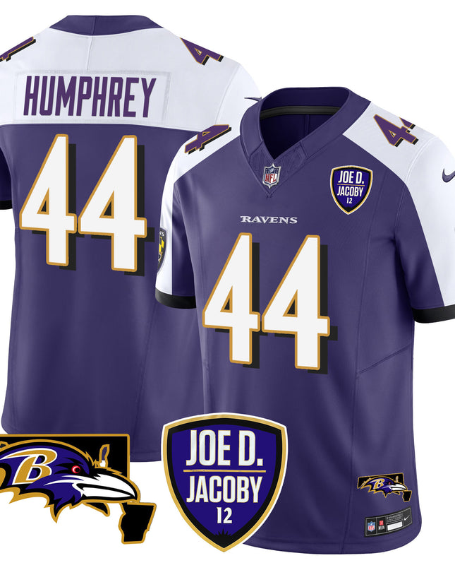 Men's Ravens Joe D & Jacoby Patch Vapor Limited Jersey - All Stitched