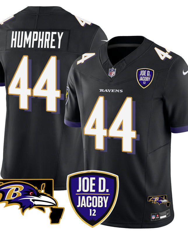 Men's Ravens Joe D & Jacoby Patch Vapor Limited Jersey - All Stitched
