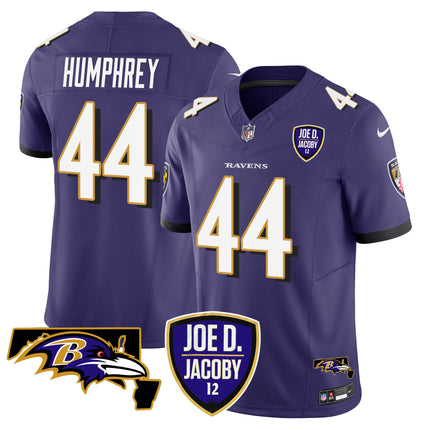 Men's Ravens Joe D & Jacoby Patch Vapor Limited Jersey - All Stitched