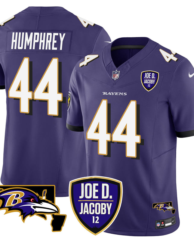 Men's Ravens Joe D & Jacoby Patch Vapor Limited Jersey - All Stitched