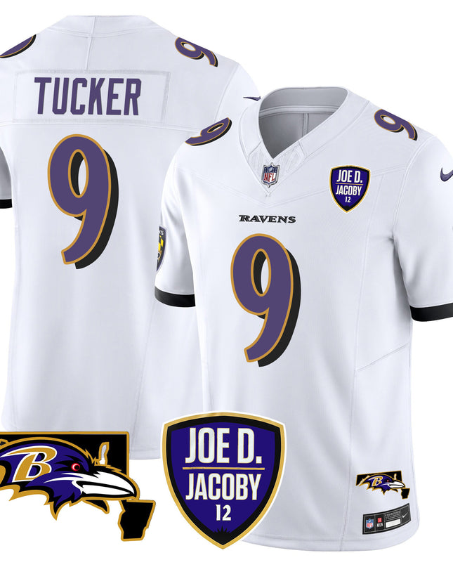 Men's Ravens Joe D & Jacoby Patch Vapor Limited Jersey - All Stitched