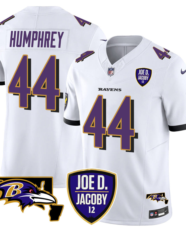 Men's Ravens Joe D & Jacoby Patch Vapor Limited Jersey - All Stitched