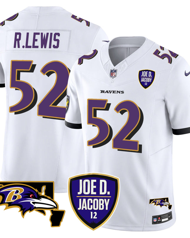 Men's Ravens Joe D & Jacoby Patch Vapor Limited Jersey - All Stitched