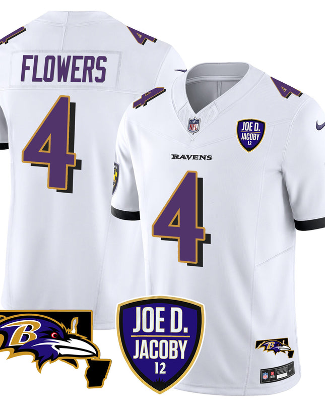 Men's Ravens Joe D & Jacoby Patch Vapor Limited Jersey - All Stitched