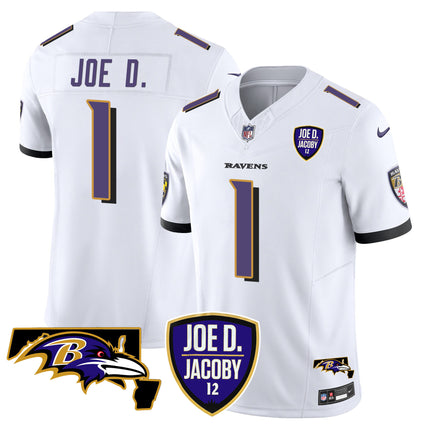 Men's Ravens Joe D & Jacoby Patch Vapor Limited Jersey - All Stitched