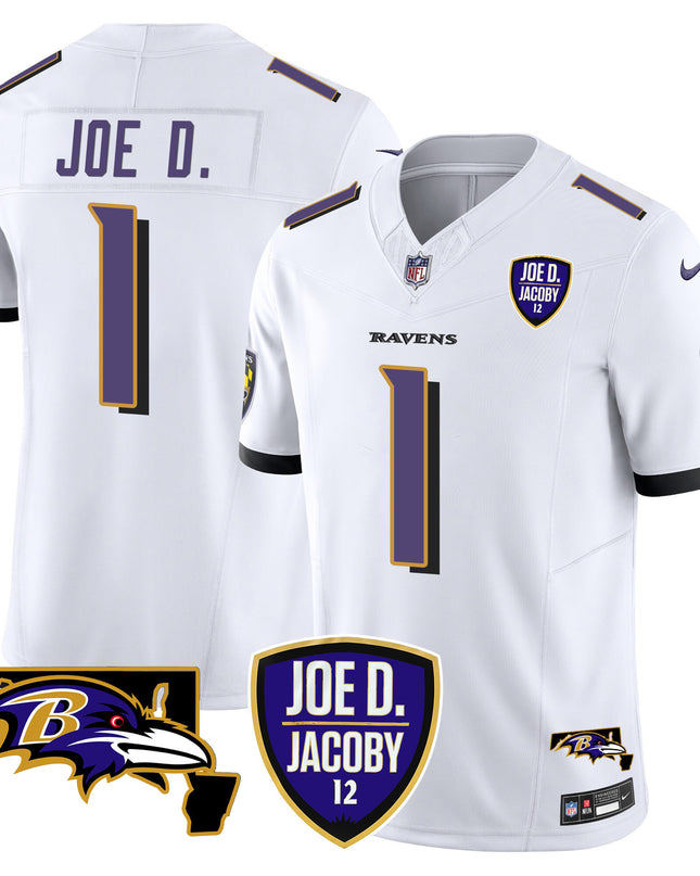 Men's Ravens Joe D & Jacoby Patch Vapor Limited Jersey - All Stitched