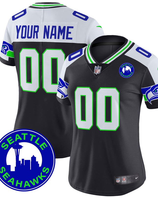 Seahawks 2024 Seattle City Patch Vapor Limited Custom Jersey - All Stitched
