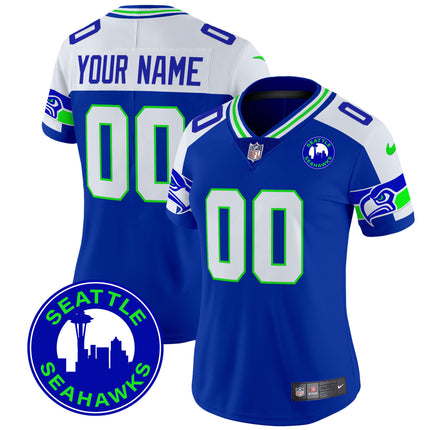 Seahawks 2024 Seattle City Patch Vapor Limited Custom Jersey - All Stitched