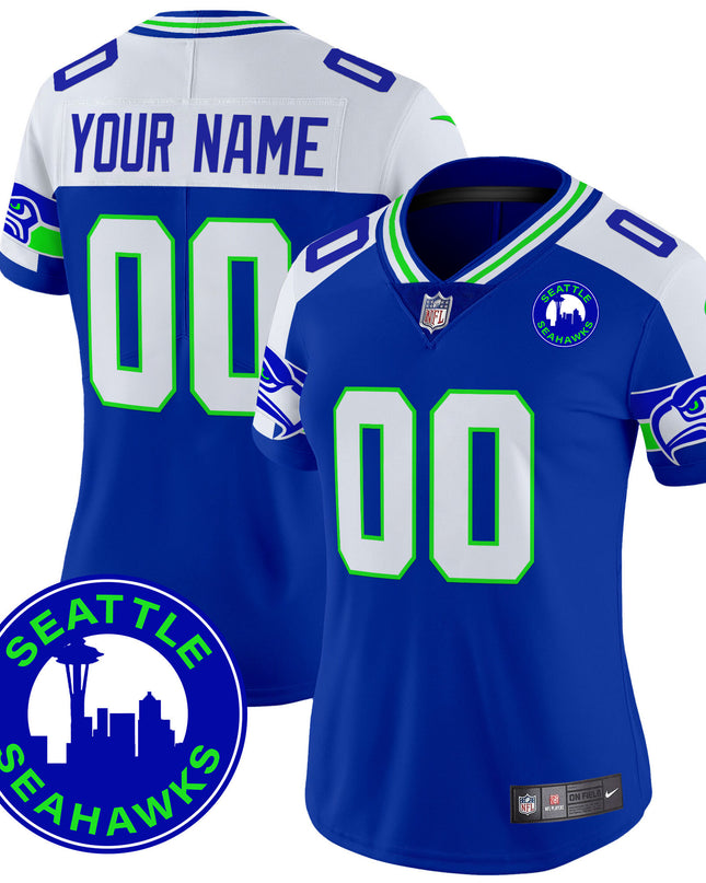 Seahawks 2024 Seattle City Patch Vapor Limited Custom Jersey - All Stitched