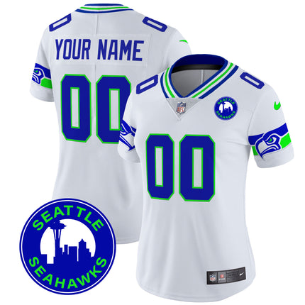 Seahawks 2024 Seattle City Patch Vapor Limited Custom Jersey - All Stitched