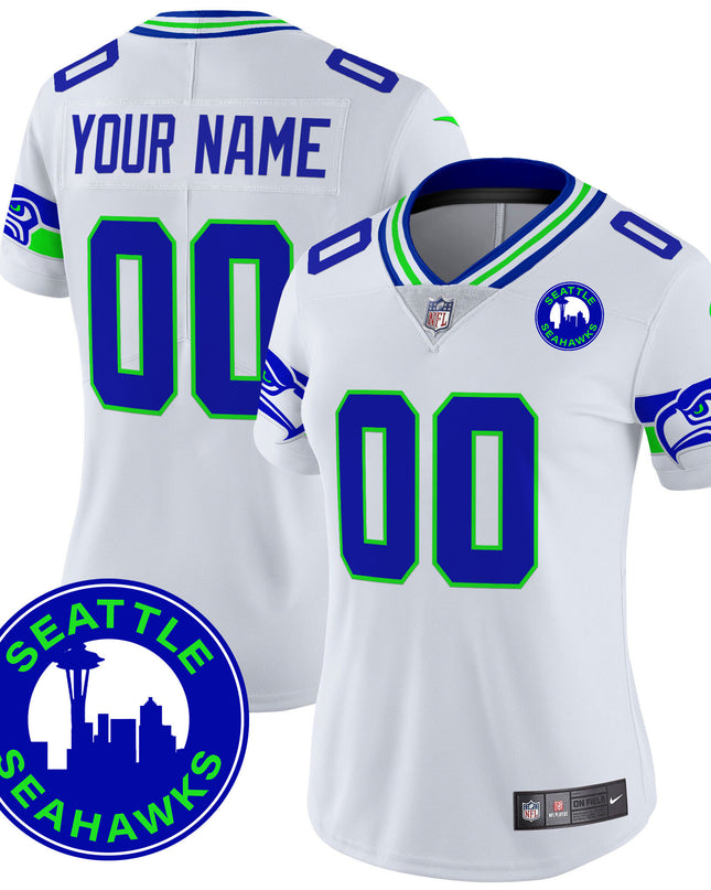 Seahawks 2024 Seattle City Patch Vapor Limited Custom Jersey - All Stitched