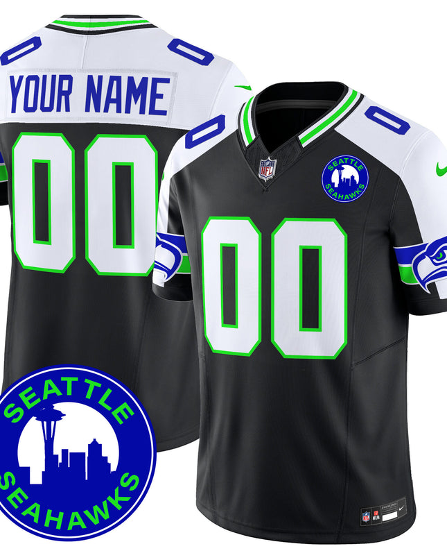 Seahawks 2024 Seattle City Patch Vapor Limited Custom Jersey - All Stitched