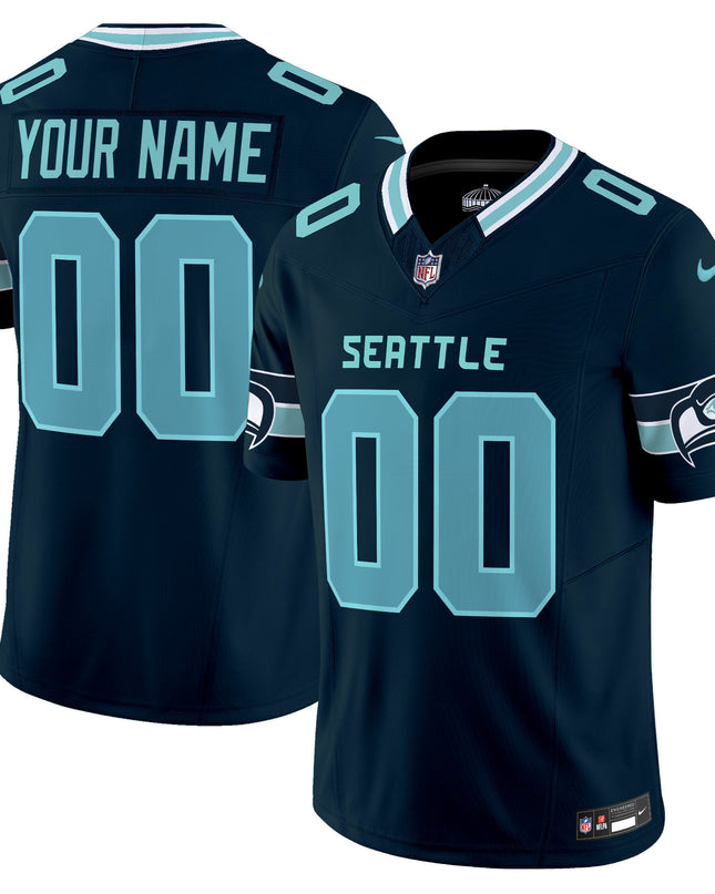 Seahawks Seattle City Vapor Limited Custom Jersey - All Stitched