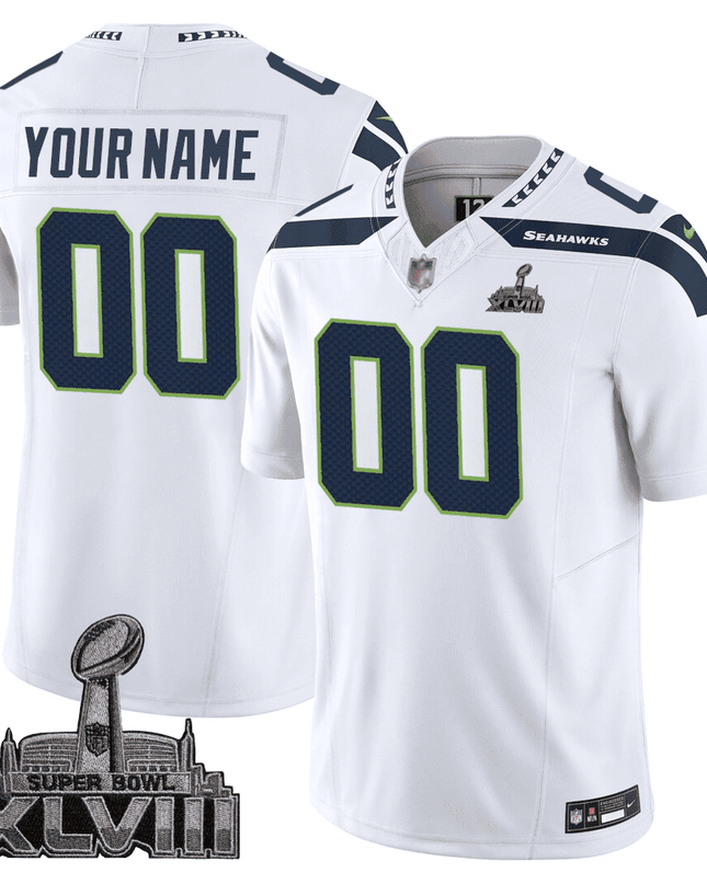 Men's Seattle Seahawks Jersey - SB XLVIII & Washington Home Patch
