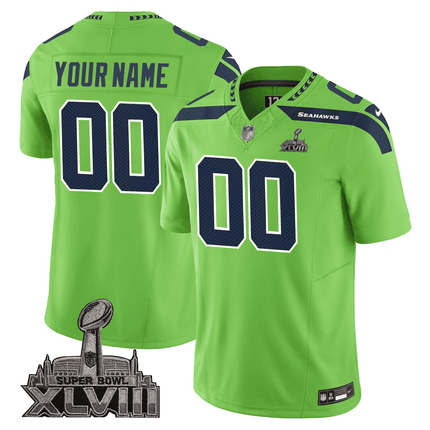 Men's Seattle Seahawks Jersey - SB XLVIII & Washington Home Patch