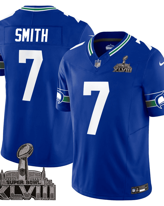Men's Seattle Seahawks Jersey - SB XLVIII & Washington Home Patch