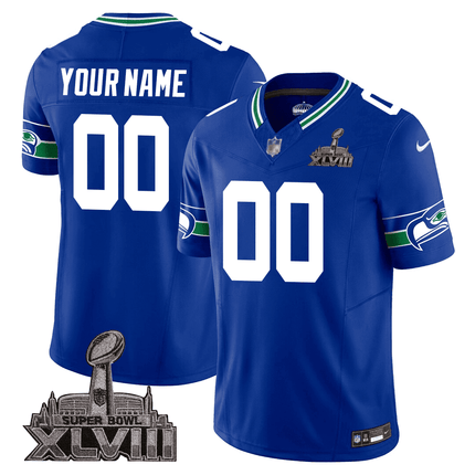 Men's Seattle Seahawks Jersey - SB XLVIII & Washington Home Patch