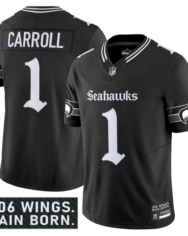 Men's Seattle Seahawks 'Gothic Rain City Shadows Edition' Vapor Limited Jersey - All Stitched