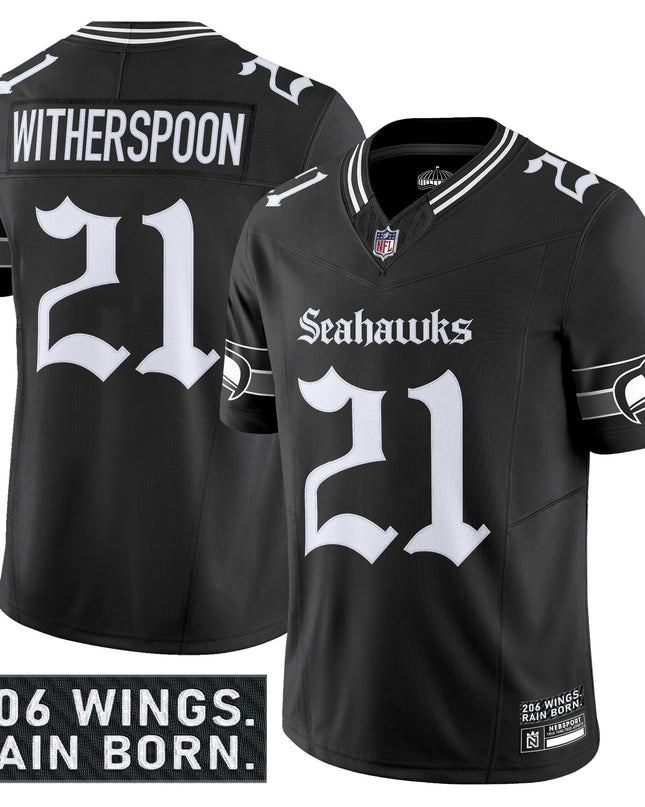 Men's Seattle Seahawks 'Gothic Rain City Shadows Edition' Vapor Limited Jersey - All Stitched